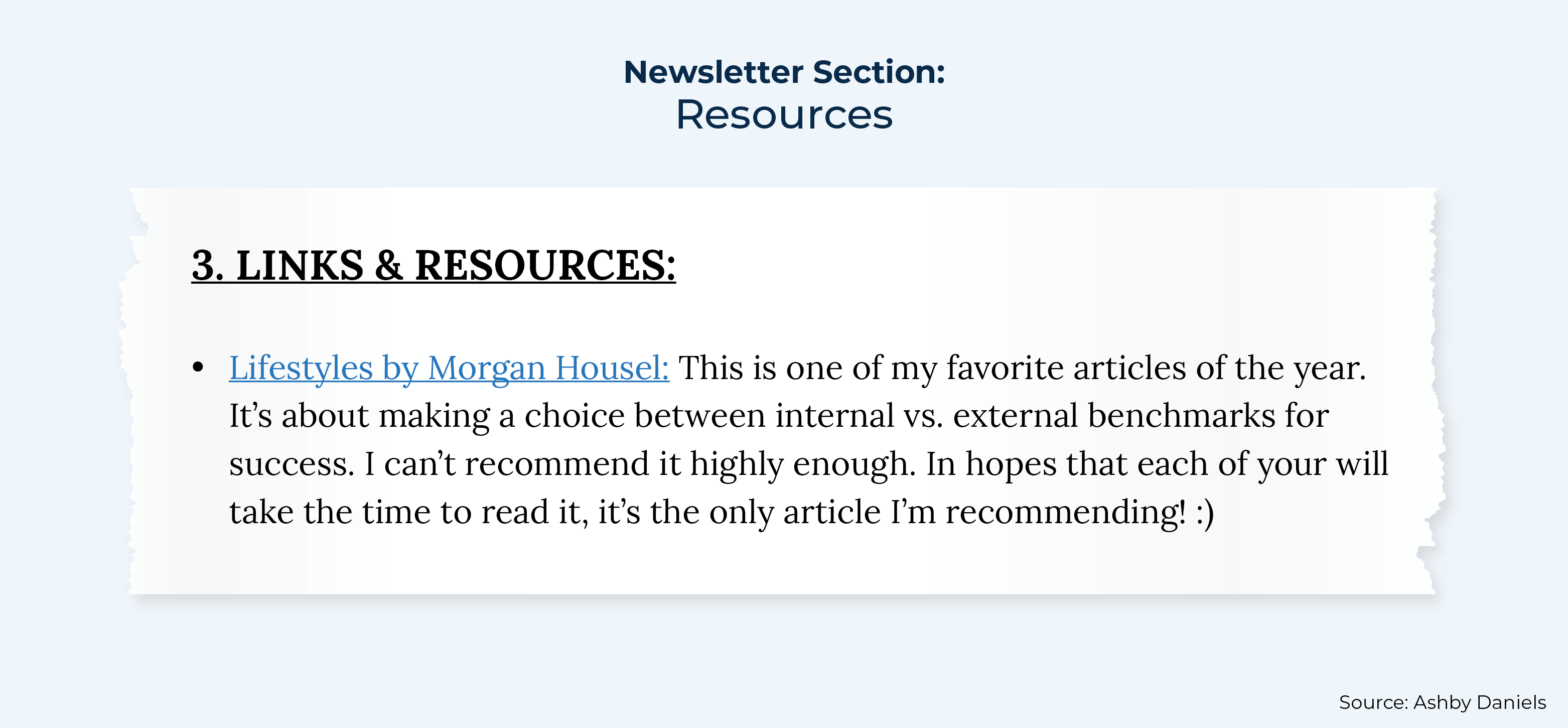 Newsletter Section Resources