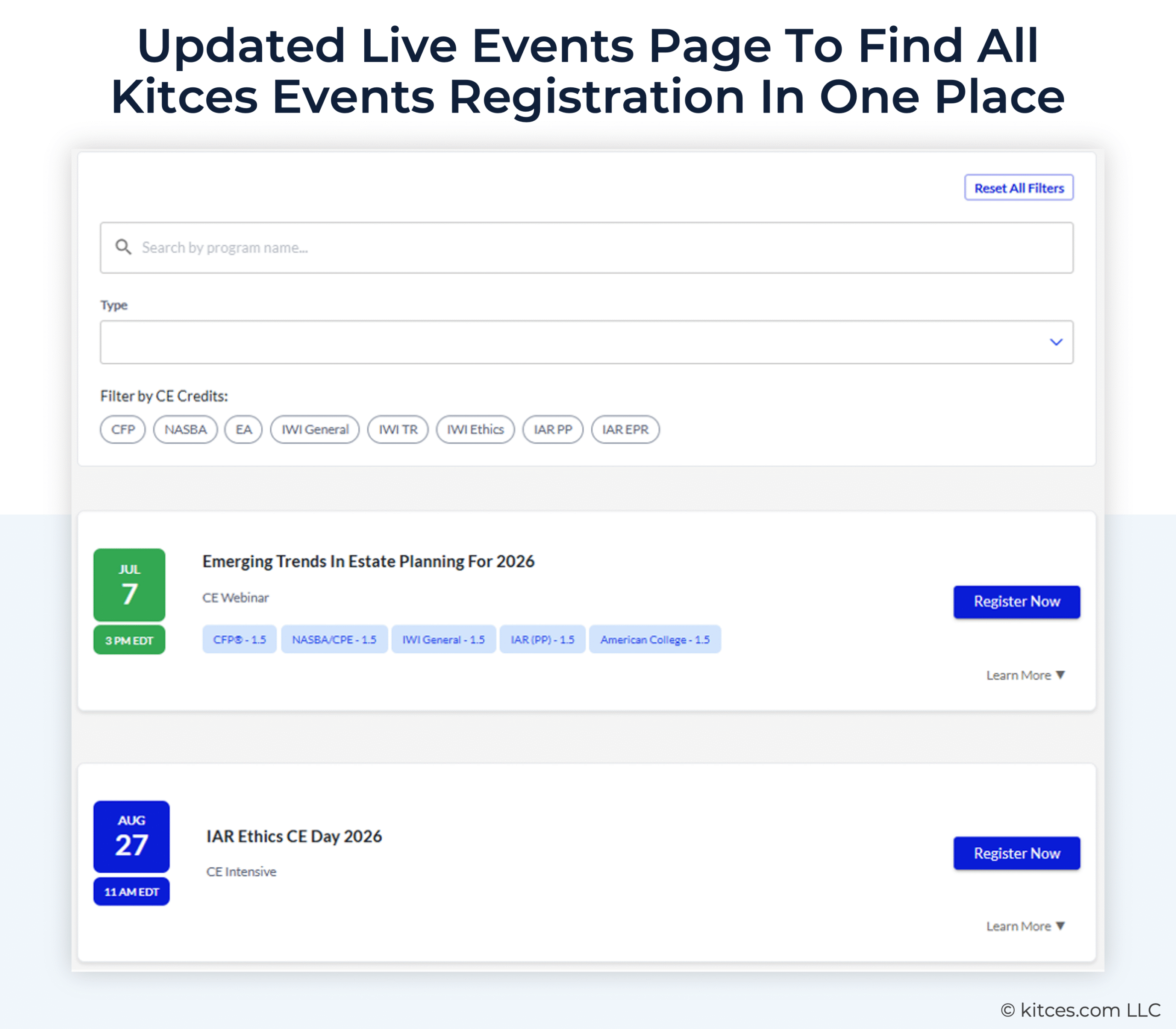 G Updated Live Events Page