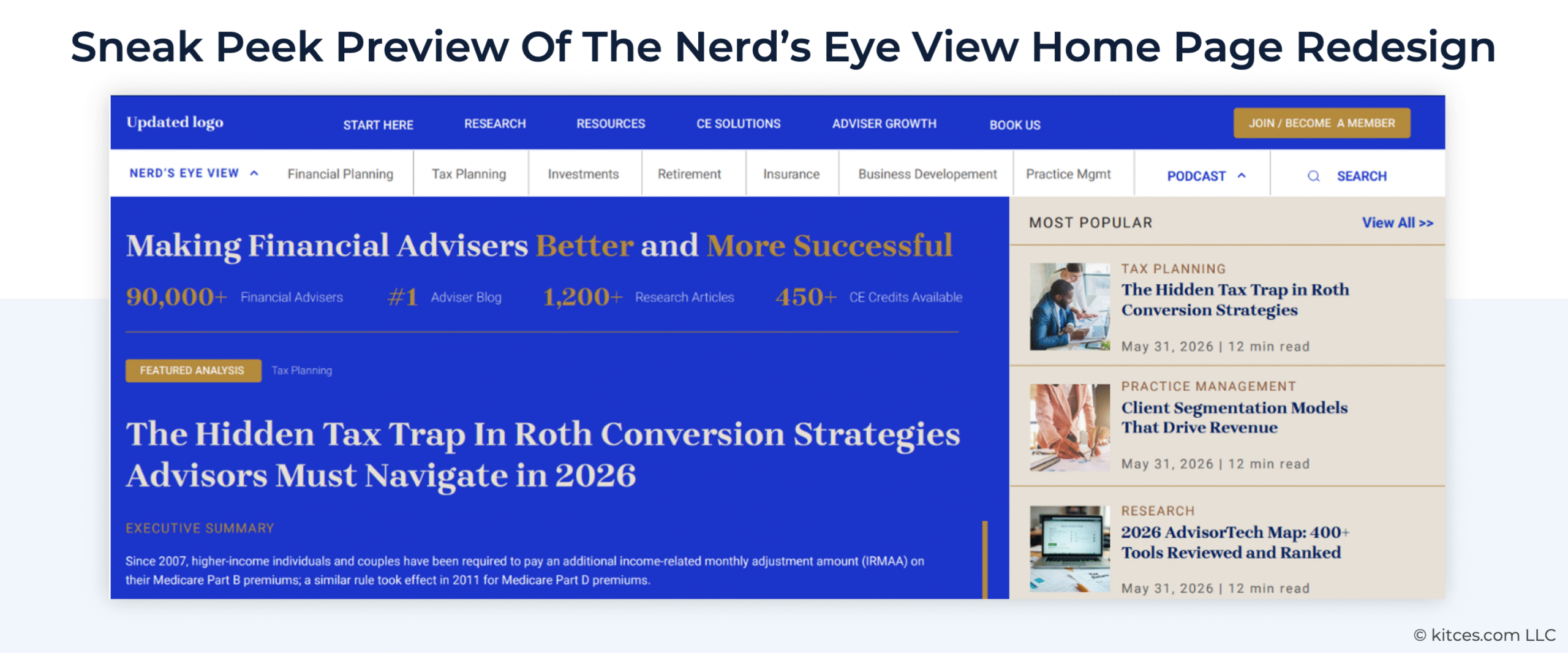 Introducing New CE-Eligible Podcast And Level Up Case-Study Training For New Advisors, And the State Of The (Nerd’s Eye View) Blog Introducing New CE-Eligible Podcast And Level Up Case-Study Training For New Advisors, And the State Of The (Nerd’s Eye View) Blog