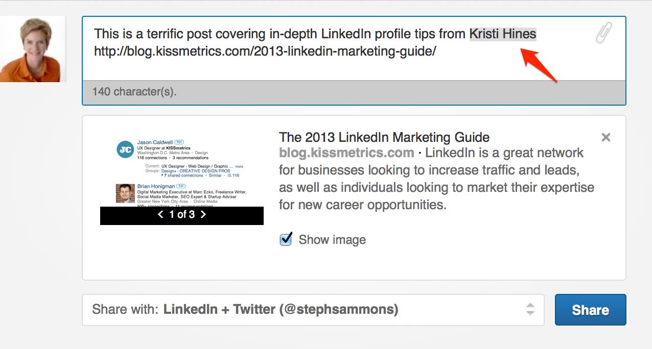 Using Mentions When Posting On LinkedIn